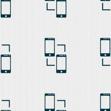 Synchronization sign icon. communicators sync symbol. Data exchange. Seamless ab Illustrazione stock