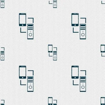 Synchronization sign icon. communicators sync symbol. Data exchange. Seamless ab 스톡 일러스트