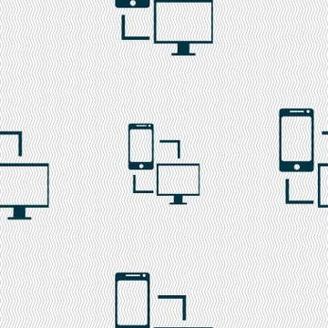 Synchronization sign icon. communicators sync symbol. Data exchange. Seamless ab 스톡 일러스트
