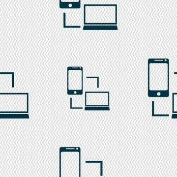 Synchronization sign icon. communicators sync symbol. Data exchange. Seamless ab Illustrazione stock