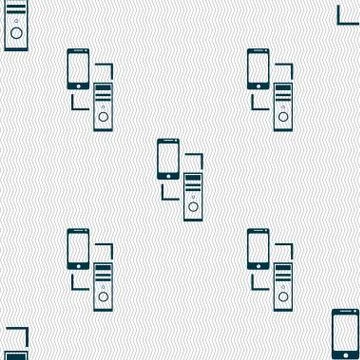Synchronization sign icon. communicators sync symbol. Data exchange. Seamless ab 스톡 일러스트