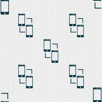 Synchronization sign icon. communicators sync symbol. Data exchange. Seamless ab Illustrazione stock