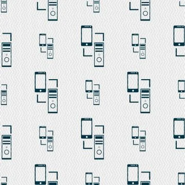 Synchronization sign icon. communicators sync symbol. Data exchange. Seamless ab 스톡 일러스트