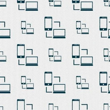 Synchronization sign icon. communicators sync symbol. Data exchange. Seamless ab Stock Illustration