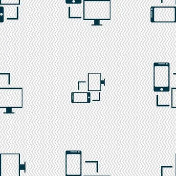 Synchronization sign icon. communicators sync symbol. Data exchange. Seamless ab Stock Illustration