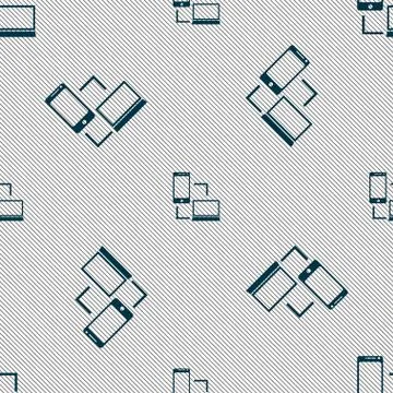 Synchronization sign icon. communicators sync symbol. Data exchange. Seamless pa Stock Illustration