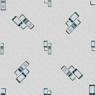Synchronization sign icon. communicators sync symbol. Data exchange. Seamless pa Stock Illustration