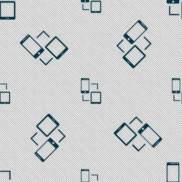 Synchronization sign icon. communicators sync symbol. Data exchange. Seamless pa Illustrazione stock