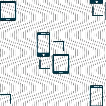 Synchronization sign icon. communicators sync symbol. Data exchange. Seamless pa Illustrazione stock