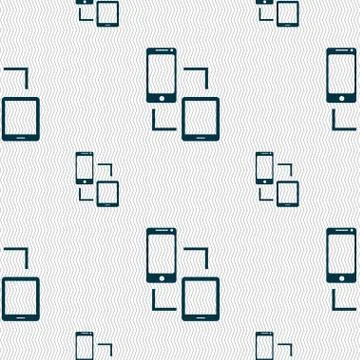 Synchronization sign icon. communicators sync symbol. Data exchange. Seamless pa Stock Illustration