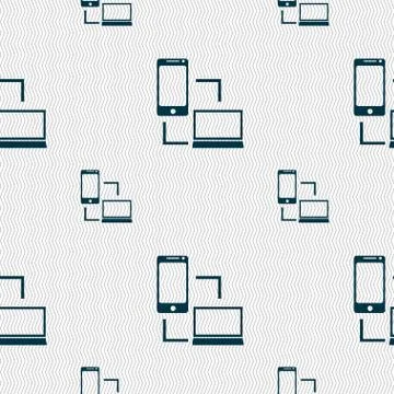 Synchronization sign icon. communicators sync symbol. Data exchange. Seamless pa 스톡 일러스트