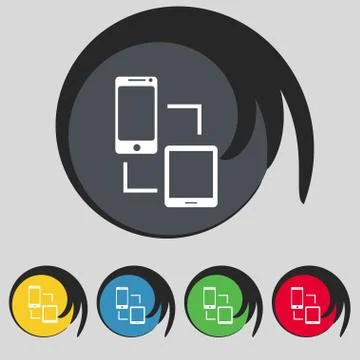 Synchronization sign icon. communicators sync symbol. Data exchange. Set colur b 스톡 일러스트