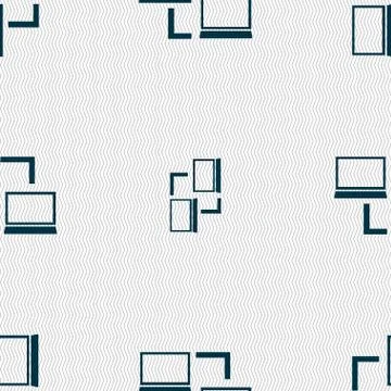 Synchronization sign icon. Notebooks sync symbol. Data exchange. Seamless abs Stock Illustration