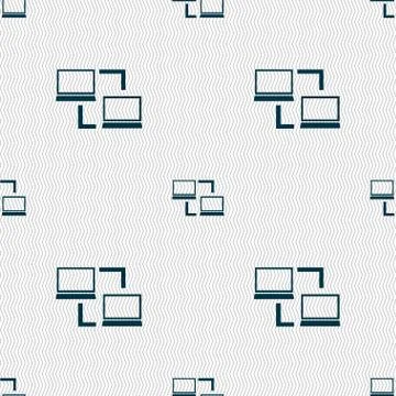 Synchronization sign icon. Notebooks sync symbol. Data exchange. Seamless abs 스톡 일러스트
