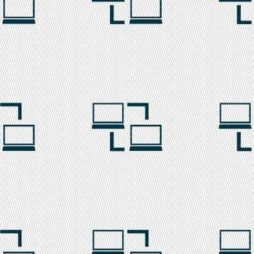 Synchronization sign icon. Notebooks sync symbol. Data exchange. Seamless abs Stock Illustration