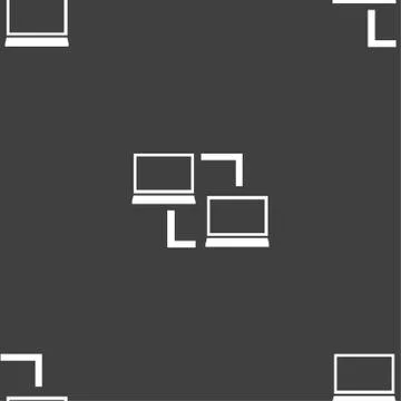 Synchronization sign icon. Notebooks sync symbol. Data exchange. Seamless pat Illustrazione stock
