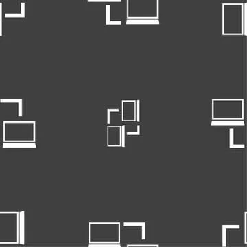 Synchronization sign icon. Notebooks sync symbol. Data exchange. Seamless pat Illustrazione stock
