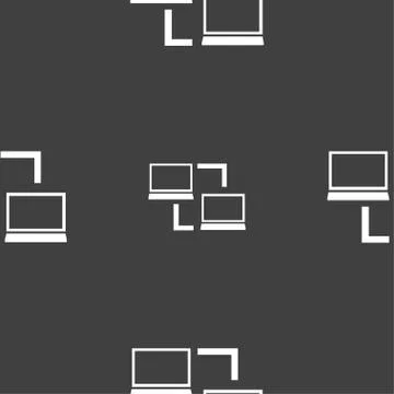 Synchronization sign icon. Notebooks sync symbol. Data exchange. Seamless pat 스톡 일러스트