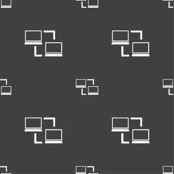 Synchronization sign icon. Notebooks sync symbol. Data exchange. Seamless pat 스톡 일러스트
