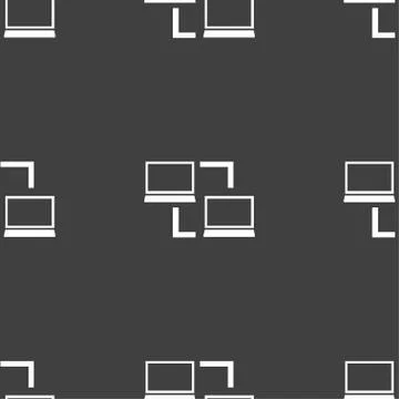 Synchronization sign icon. Notebooks sync symbol. Data exchange. Seamless pat Illustrazione stock
