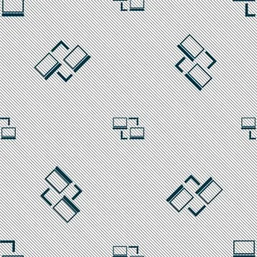 Synchronization sign icon. Notebooks sync symbol. Data exchange. Seamless patter 스톡 일러스트