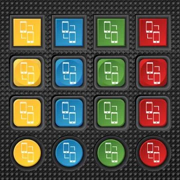 Synchronization sign icon. smartphones  sync symbol. Data exchange. Set colur Stock Illustration