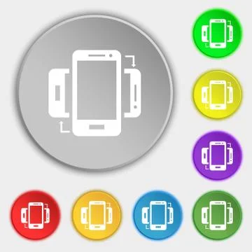 Synchronization sign icon. smartphones sync symbol. Data exchange. Symbols on Illustrazione stock
