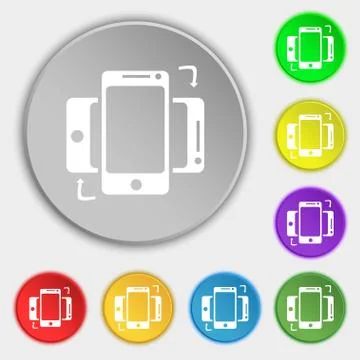 Synchronization sign icon. smartphones sync symbol. Data exchange. Symbols on Illustrazione stock