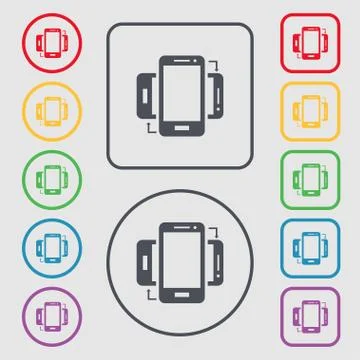 Synchronization sign icon. smartphones sync symbol. Data exchange. Symbols on Stock Illustration