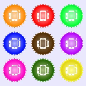 Synchronization sign icon. smartphones sync symbol. Data exchange. A set of n Illustrazione stock