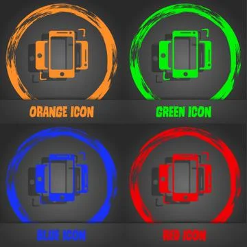 Synchronization sign icon. smartphones sync symbol. Data exchange. Fashionabl 스톡 일러스트