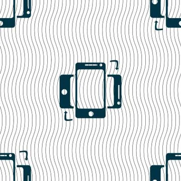 Synchronization sign icon. smartphones sync symbol. Data exchange. Seamless p Stock Illustration