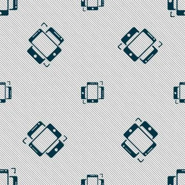 Synchronization sign icon. smartphones sync symbol. Data exchange. Seamless p Illustrazione stock