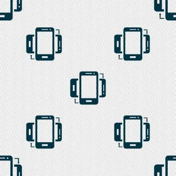 Synchronization sign icon. smartphones sync symbol. Data exchange. Seamless a Illustrazione stock