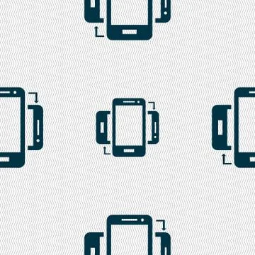 Synchronization sign icon. smartphones sync symbol. Data exchange. Seamless a Stock Illustration