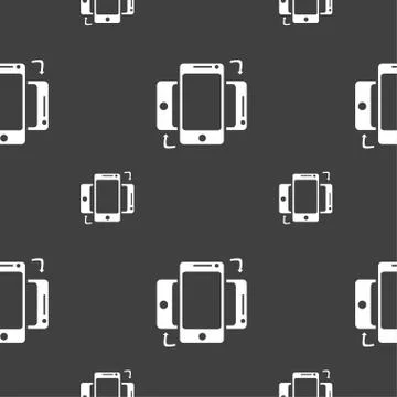 Synchronization sign icon. smartphones sync symbol. Data exchange. Seamless p Stock Illustration
