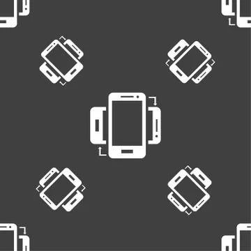 Synchronization sign icon. smartphones sync symbol. Data exchange. Seamless p 스톡 일러스트