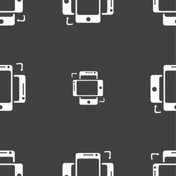 Synchronization sign icon. smartphones sync symbol. Data exchange. Seamless p Illustrazione stock