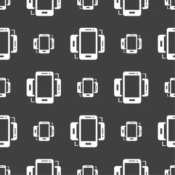 Synchronization sign icon. smartphones sync symbol. Data exchange. Seamless p 스톡 일러스트