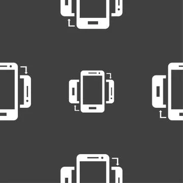 Synchronization sign icon. smartphones sync symbol. Data exchange. Seamless p Illustrazione stock