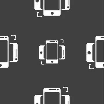 Synchronization sign icon. smartphones sync symbol. Data exchange. Seamless p Illustrazione stock