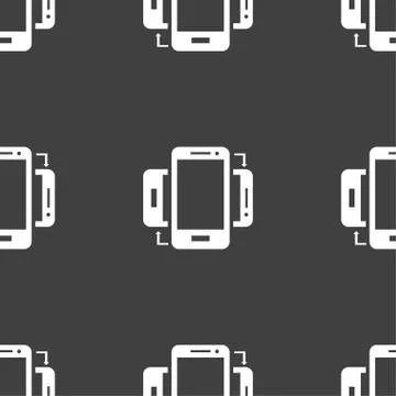 Synchronization sign icon. smartphones sync symbol. Data exchange. Seamless p 스톡 일러스트