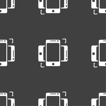 Synchronization sign icon. smartphones sync symbol. Data exchange. Seamless p Stock Illustration