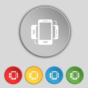 Synchronization sign icon. smartphones sync symbol. Data exchange. Set colur but Stock Illustration