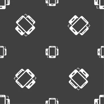 Synchronization sign icon. smartphones sync symbol. Data exchange. Seamless patt Stock Illustration