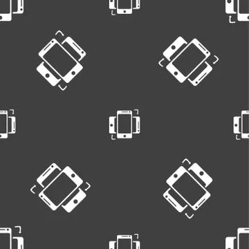 Synchronization sign icon. smartphones sync symbol. Data exchange. Seamless patt 스톡 일러스트