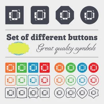 Synchronization sign icon. smartphones sync symbol. Data exchange. Big set of co Stock Illustration