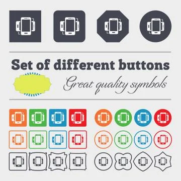 Synchronization sign icon. smartphones sync symbol. Data exchange. Big set of co Stock Illustration