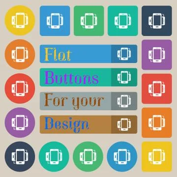 Synchronization sign icon. smartphones sync symbol. Data exchange. Set of twenty Stock Illustration