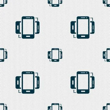 Synchronization sign icon. smartphones sync symbol. Data exchange. Seamless abst Stock Illustration